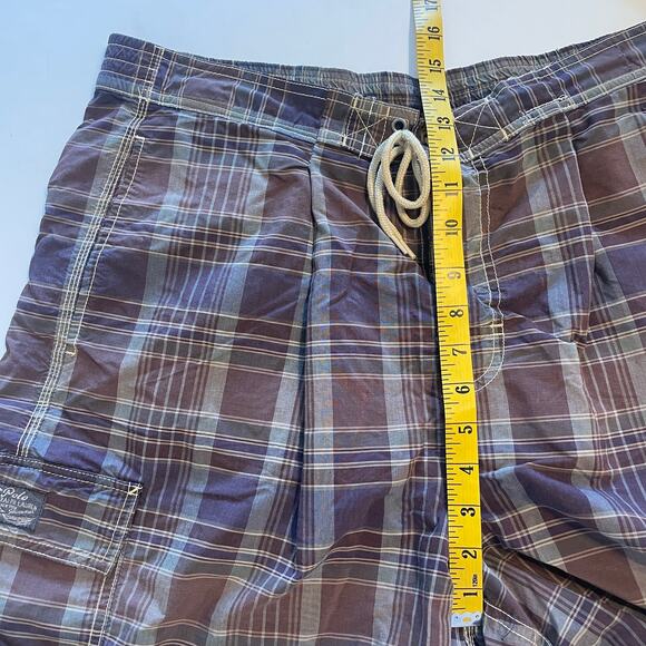 POLO by Ralph Lauren Plaid Swim Trunks Mens XXL Brown Board Shorts Beach Preppy - Picture 10 of 12